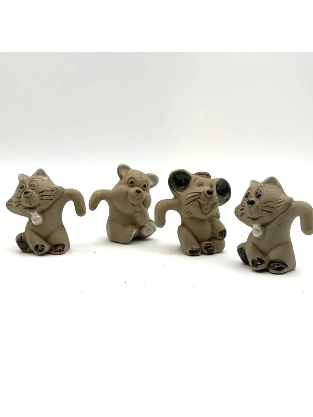 Vintage Ceramic Animal Mug Markers Set of 4